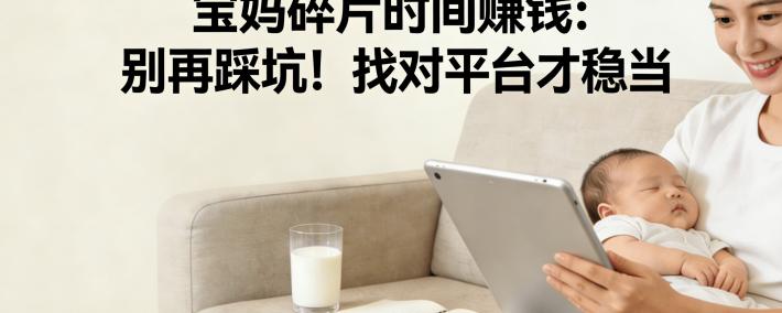 宝妈碎片时间赚钱：别再踩坑！找对平台才稳当